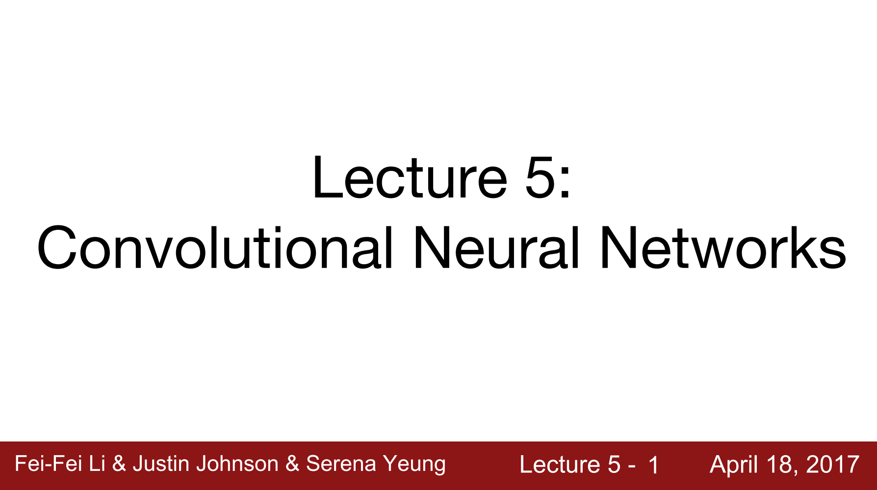 5. Convolutional Neural Networks
